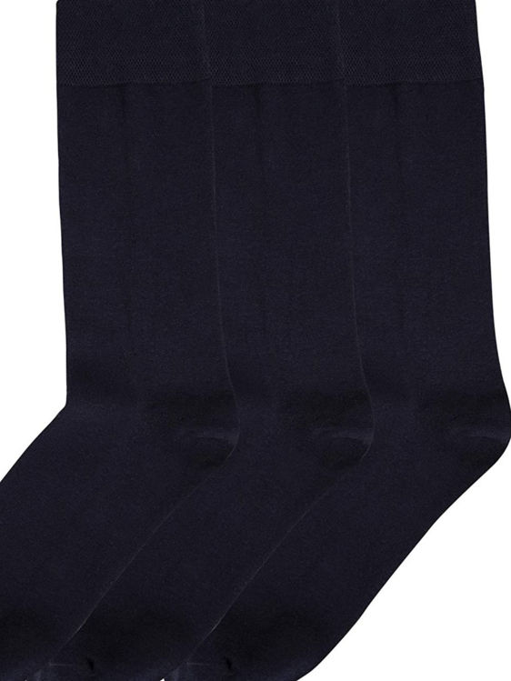Picture of C3104 BREATHABLE  COTTON UNISEX NAVY SEAMLESS 3 PACK SOCKS